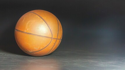 Fototapeta premium Vintage Leather Basketball Close up Sport Game Retro Classic Texture