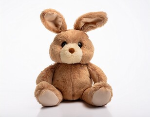 Fototapeta premium cute sad rabbit plush toy on a white isolated background