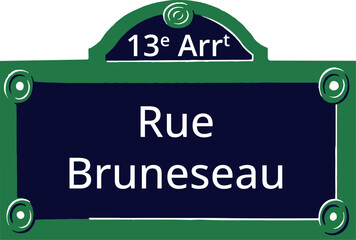 Obraz premium 13e Arrt, Elegant Parisian Street Sign