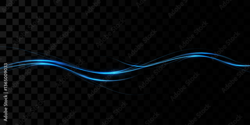 Wall mural abstract lines.neon lines of speed and fast wind. effect of moving at the speed of light. blue glow 