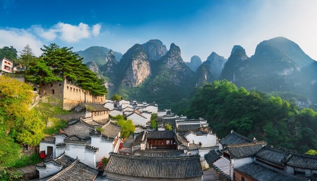 scenery of xu village she county mount huangshan city anhui province