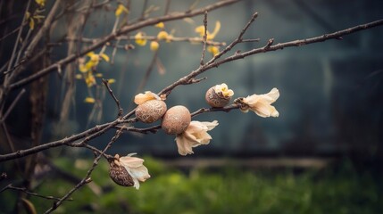 Rustic Spring Decor  Ornate Eggs on Willow Branch