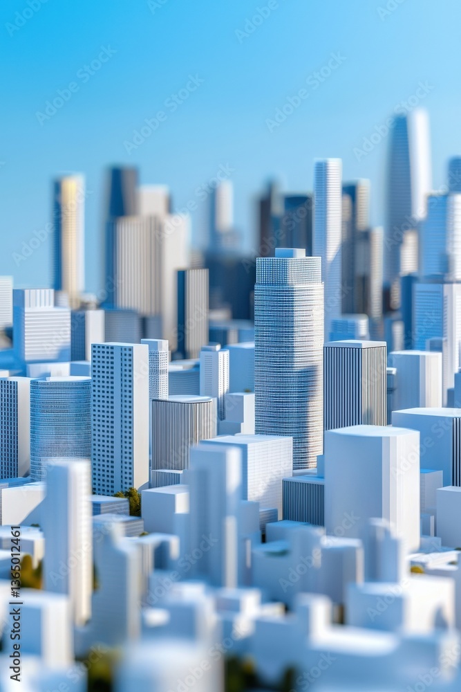 Poster a futuristic city built with ai-optimized space-efficient modular designs,modular construction techn