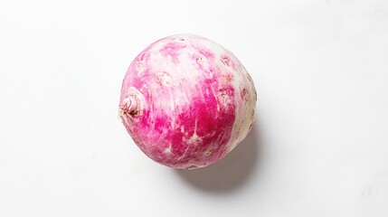 Fototapeta premium Round Pink Radish on White Background