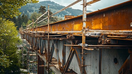 Steel bridge construction project