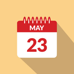May 23 Calendar icon vector illustration.