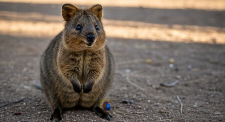 Cute Quokka Posing Outdoors in Nature