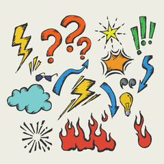 Obraz premium Hand drawn doodles design illustration memphis style