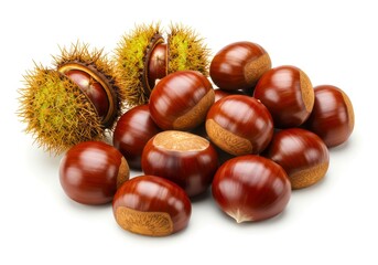 Fresh Japanese chestnuts, a seasonal autumn treat rich in flavor and nutrition.