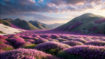 Sunrise over Purple Flower Hills