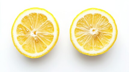 Two Lemon Slices Isolated On White Background