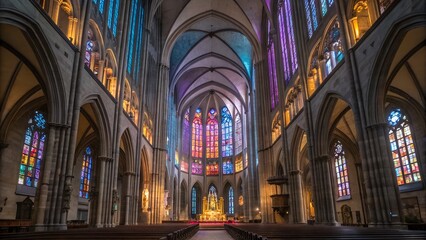 Naklejka premium The image captures the stunning interior of a cathedral or grand church