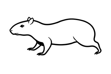 Capybara silhouette vector illustration