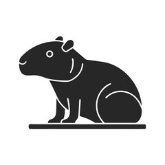 Capybara icon silhouette vector illustration