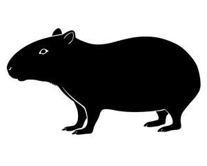 Capybara silhouette vector illustration