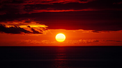 A silhouette against a beautiful sunset symbolizing hope and new beginnings as the new year approaches. AI generative