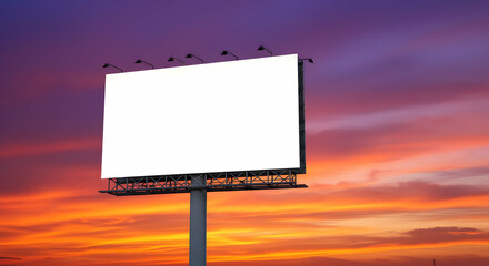 Blank Billboard At Sunset