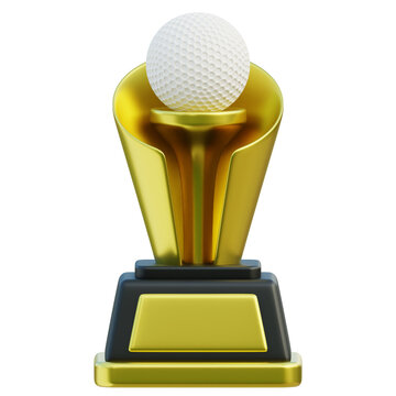 Golf Trophy Award 3D Illustration