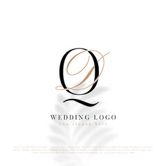 Fototapeta premium DQ Initial Wedding Logo Monogram