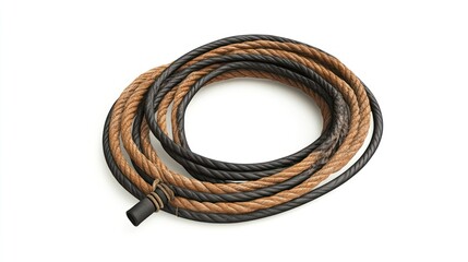 Twisted Rope Coil, Isolated on White Background, for Industrial Use