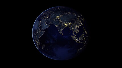 Fototapeta premium Earth at Night: A Celestial View of Asia's City Lights