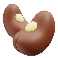 Chocolate Coffee Beans 3D Illustration