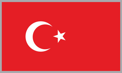 Turkey flag background vector ,Turkey Flag Design Vector illustration.