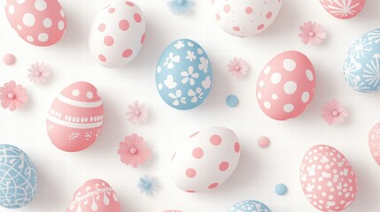Obraz premium Happy Easter day with Colorful Easter eggs,Spring holiday,Happy easter eggs,festive clip art,Happy Easter greeting card, poster, banner template,april festive concept.