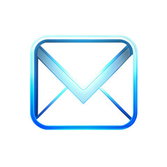 A glowing blue email icon for communication apps
