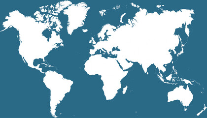 World map. Blue modern vector map. Silhouette map	