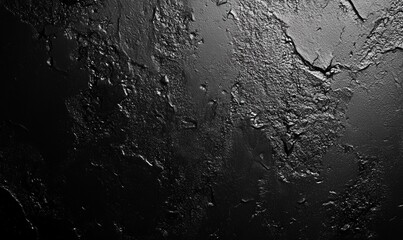 Fototapeta premium Close-up of a textured black surface with rough, uneven patterns.