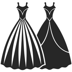 Wedding Dresses silhouette vector illustration