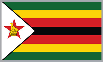 Zimbabwe flag background vector ,Zimbabwe Flag Design Vector illustration.