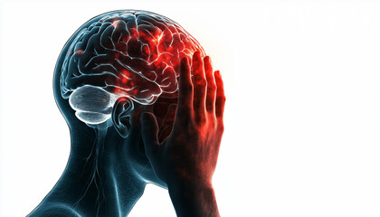 Severe Headache Brain Pain, Anatomy, Neurological, Medical Illustration