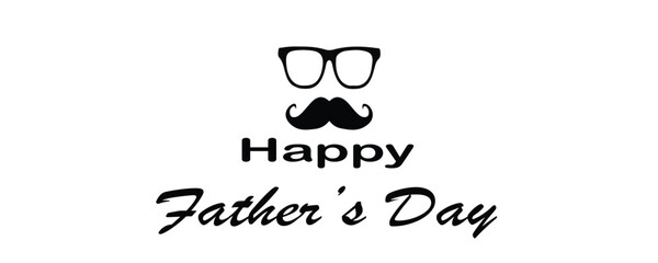 Happy Father's Day Greeting Card. Vector graphics illustration, banner or logo concept isolated on white background. EPS file.