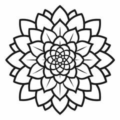 Dahlia outline icon on white background 