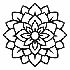 Dahlia outline icon on white background 