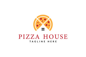 pizza house logo design. logo design icon vector illustration