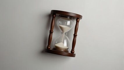 Elegant hourglass with wooden frame, showcasing the passage of time