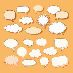 Fototapeta premium set of speech bubbles, set of comic speech bubbles, comic speech bubbles vector illustration