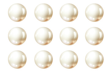 Obraz premium Elegant White Pearl Set on transparent background