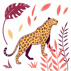 Leopard silhouette vector illustration