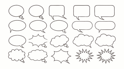 Fototapeta premium Set of comic speech bubbles with various designs for communication and dialogue