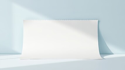 "Blank Paper Mockup - Light Blue Wall