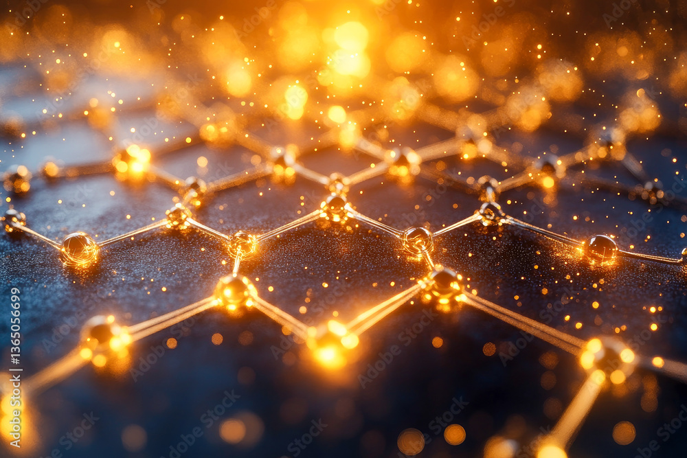 Poster radiant molecular patterns emerge, creating a captivating visual of scientific wonder and artistic e