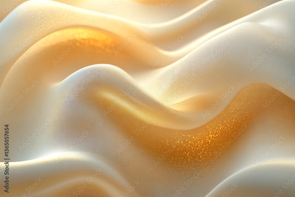 Poster soft satin fabric flows gently, capturing light beautifully, creating a calming and serene visual ex