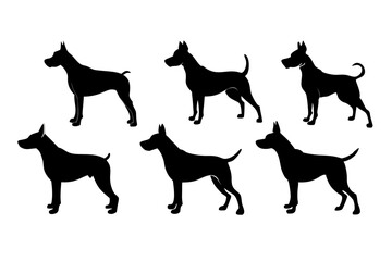 set of Pointer Dog silhouette vector illustration