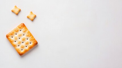 Freshly Baked Crisp Crackers on Light Background, Perfect Snack Option for Any Occasion, Highlighting Textures and Shapes of Delicious Snacks