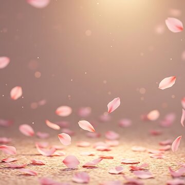 there are many petals are falling from the sky on the ground