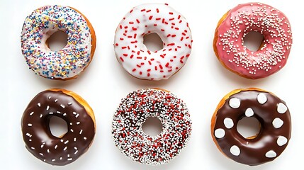 Delicious fragrant donuts isolated on white background
